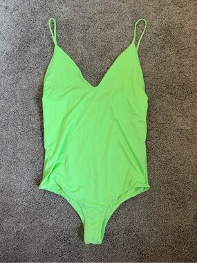 MAI Lime Green One-Piece Swimsuit - Bright Solid Color WORN ONCE